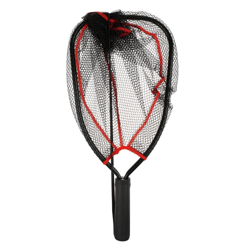 Redes de aterrizaje portátiles de aluminio, Red de inmersión para pesca con mosca, mango de goma, red Brail, accesorios de equipo de pesca, 1 ud.