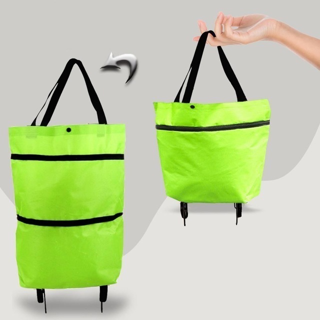 Folding Shopping Bag On Wheels Bag Food Shopping Organizer Trolley Bag Fruit Vegetables Shopping Cart Organizer Portable Bag: Burgundy