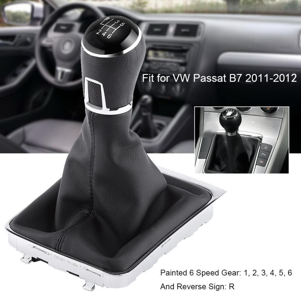 6 Speed Car Gear Shift Knob Stick Gaiter Boot Frame Kit Car Styling For Vw Passat B7 Car 4313