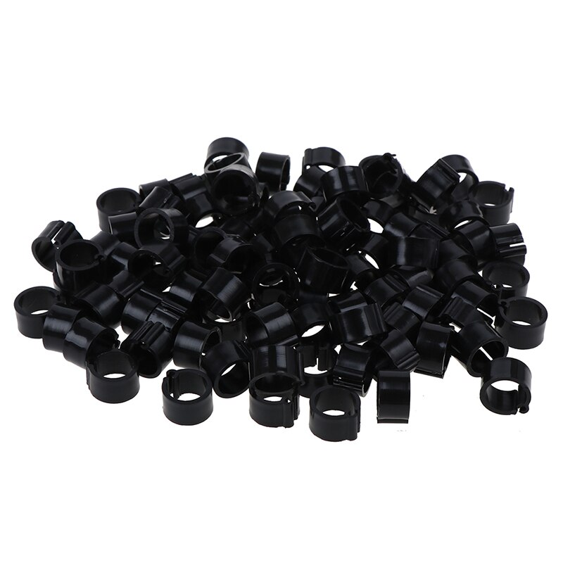 100Pcs Pigeon Leg Poultry Dove Bird Parrot Clip Rings Inner Diameter 8mm: Black