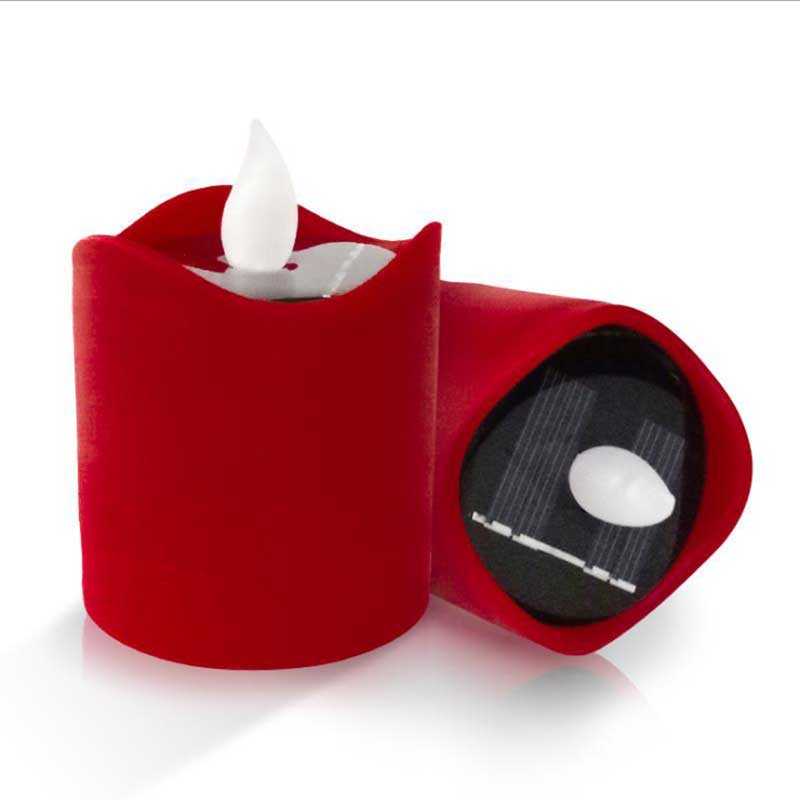 3 or 6 Pieces Waterproof Outdoor Decorative Solar LED Candles,Battery Operated Flameless Flickering Red Body For Grave Garden