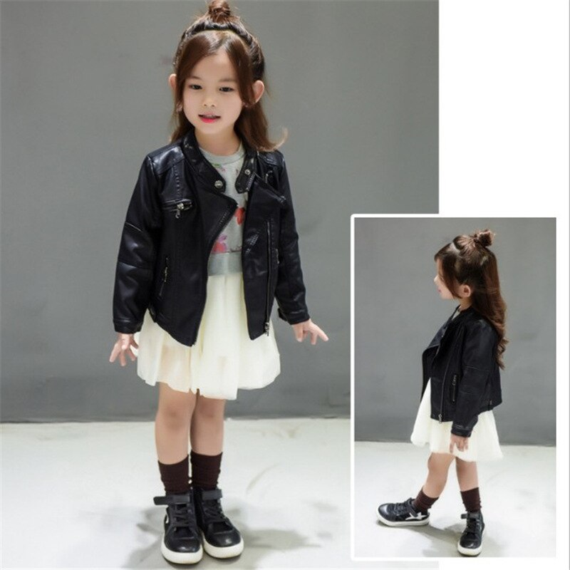 Blouson en cuir PU pour fille, printemps automne hiver 2022, vêtements pour enfants de 10-12 ans