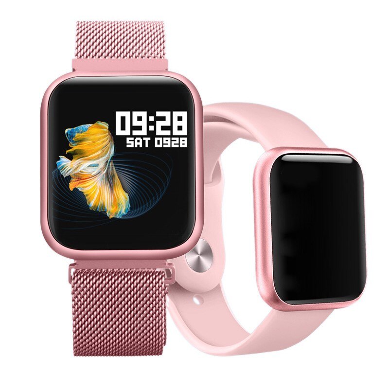 P80 hommes Smartwatch montre intelligente femmes IP68 étanche fréquence cardiaque pression artérielle pour IPhone Samsung Huawei