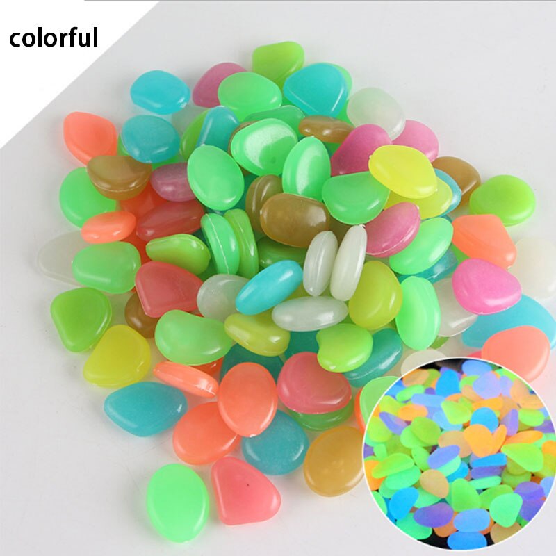 Garden Decoration 50Pcs Glow Stone for Jardin Garden Pebbles Glow Stones Rocks for Park Path Patio Lawn Decor Luminous Stones: Colorful