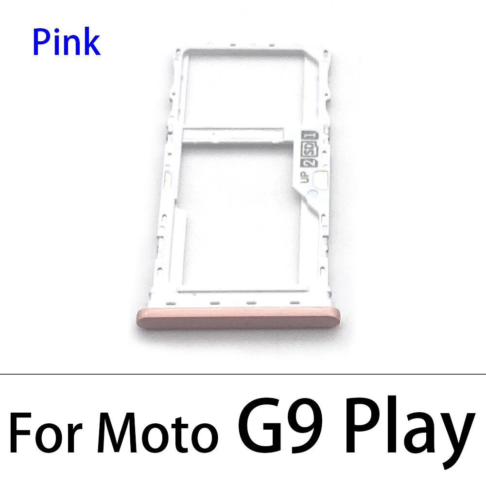 Mobile Phone SiM Tray For Motorola Moto G7 G8 G9 Play Plus Power SIM Card Slot SD Card Tray Holder Adapter: G9 Play Pink
