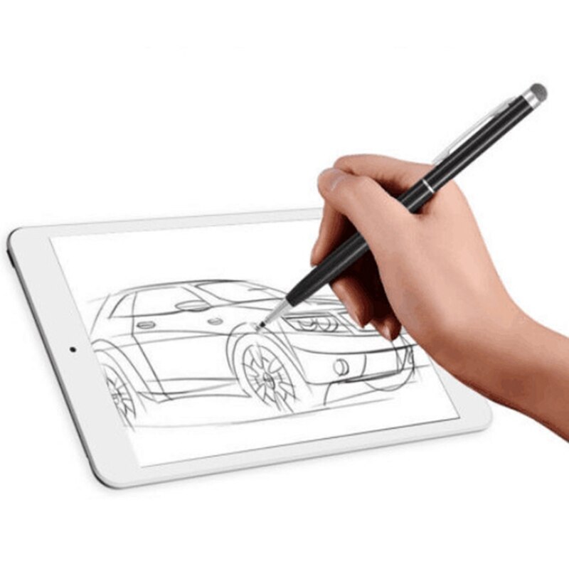 2in1 Capacitive Pen Touch Screen Drawing Pen with Conductive Touch Sucker Microfiber Touch Head for Tablet PC Smart Phone