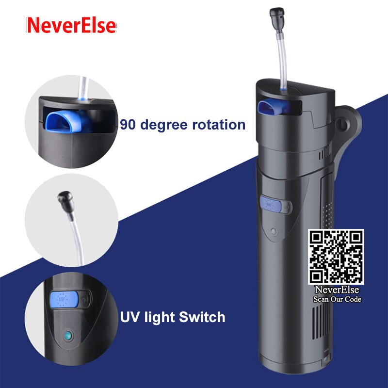 UV Sterilizer Filter Pump 3/5/7/9W UV Lamp Light Seperate Control+10W Pump Biochemical Sponge+Oxygen Tube for Aquarium Fish Tank