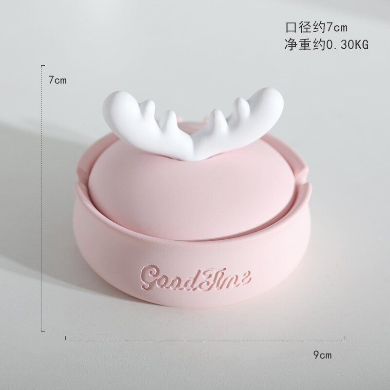 Européen mignon fille cendrier rose cochon bureau résine cendrier avec couvercle salon magasin bureau artisanat décoration pour petit ami: C