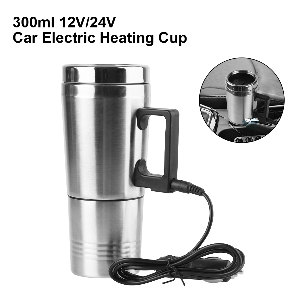 Voertuigverwarmingsbeker Elektrische verwarming Autoketel 12V / 24V 300ml Camping Reisketel Roestvrij staal