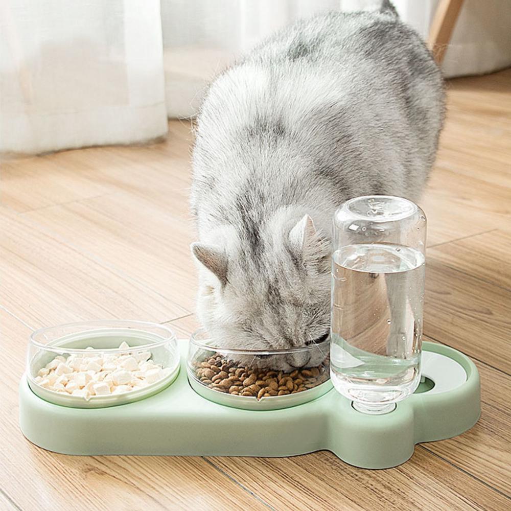 Miska dla kota karmnik dla psa podwójna doniczka automatyczne przechowywanie wody i antypoślizgowy podajnik dla zwierząt domowych
