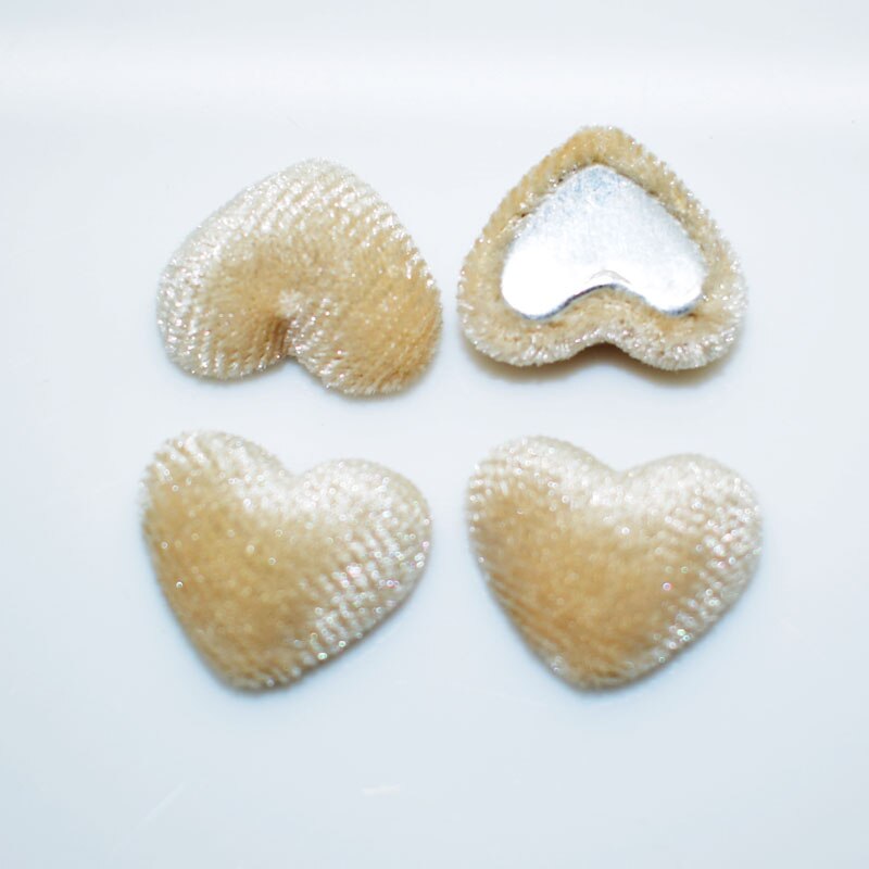 estilo 50 unids/lote 16mm tela de terciopelo Coverd forma de corazón botones traseros planos accesorio para ropa Diy joyería/decoración de la ropa: ivry