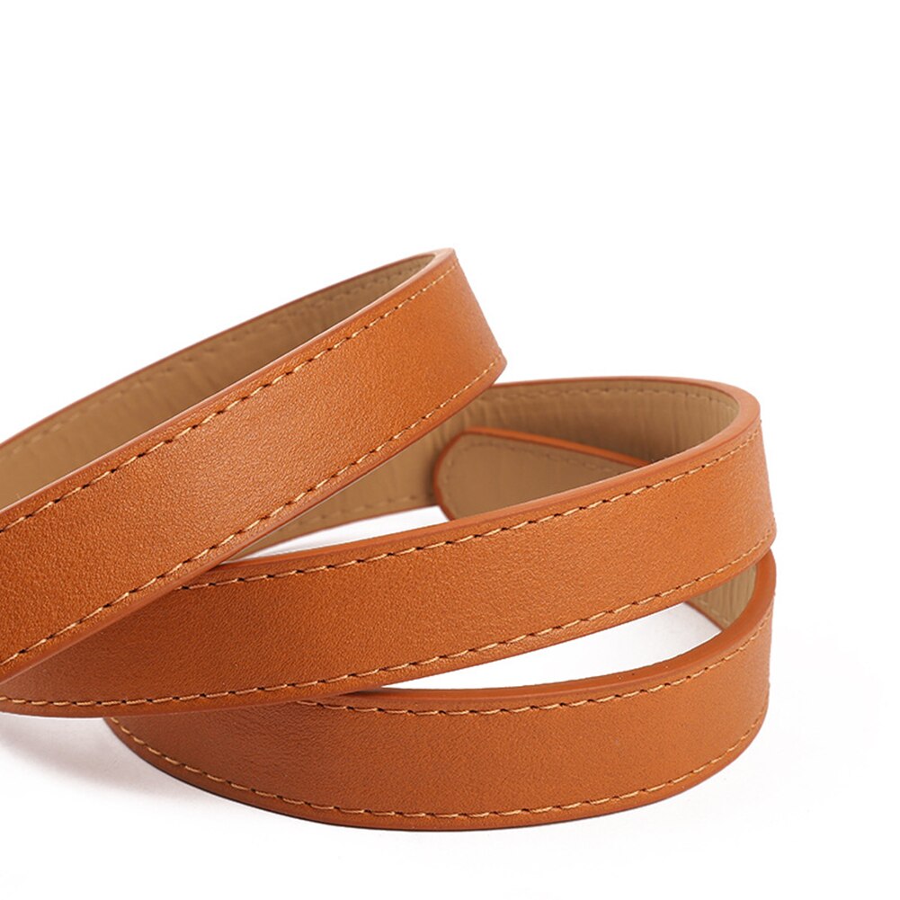 Belt Round Pin Buckle Metal Holeless Female Belt Faux Leather Casual Solid Belts For Women
