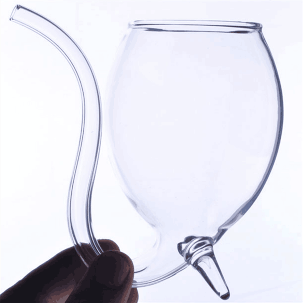 Beger glass krus med sugerør til kald drikke hjemmebruk og fest natt bar drikke vin glass juice glass ekorn kopp