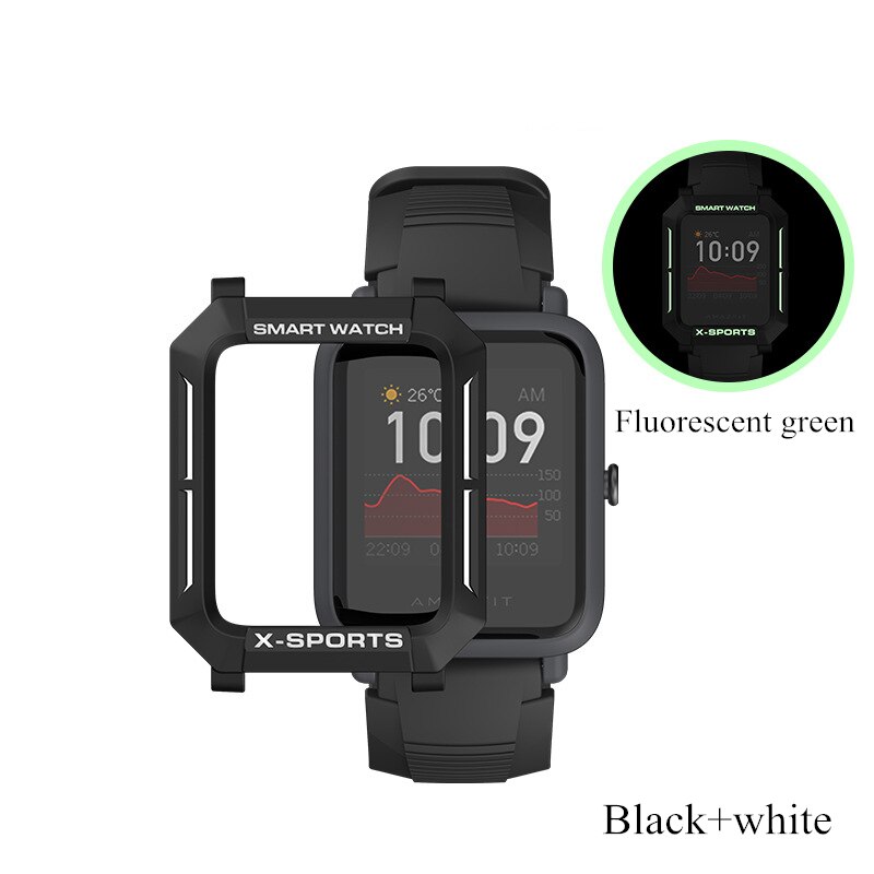 Caja de reloj para Huami Amazfit Bip S funda para reloj TPU caso suave Carcasa protectora para Huawei Amazfit Bip Lite de la Juventud: Black white / Amazfit Bip Lite