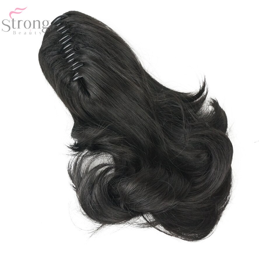 Strongbeauty crush claw clip hestehale hairpiec kort rett dobbeltbruk stylet hårforlengelse syntetisk