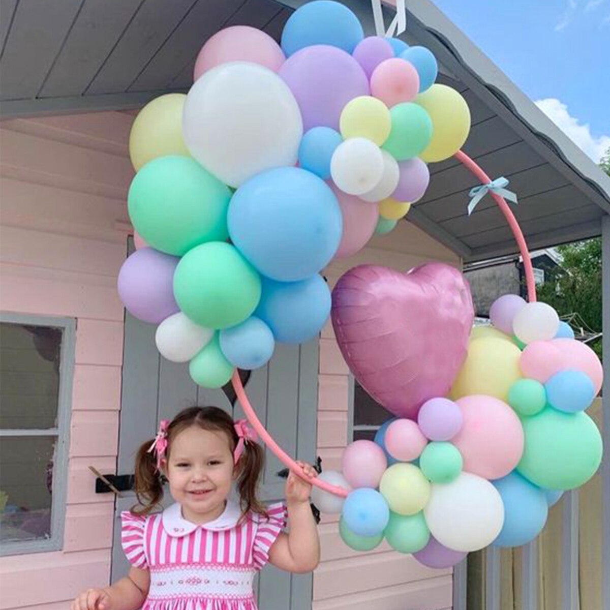 Arco de globos DIY de 60/80/100cm, corona de plástico, anillo de aro para globos para decoración de de cumpleaños y boda, guirnalda circular para Baby Shower para niños
