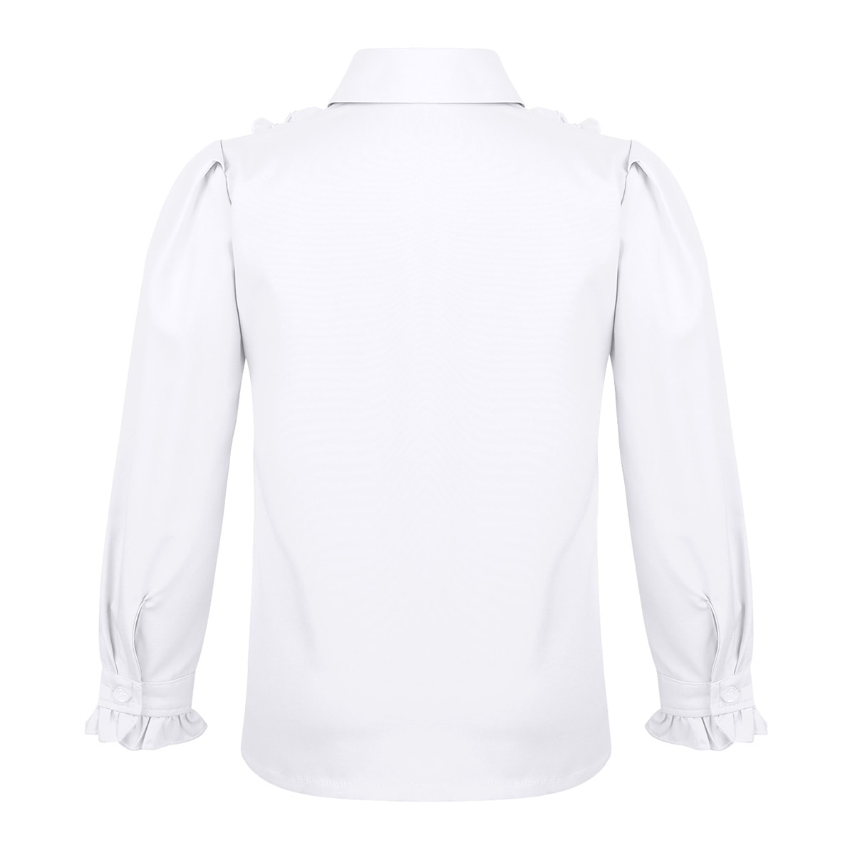 School Girls Ruffled Shirt Kids White Clothes Teenager Blouse Infant Tops School Uniforms Shirts Long-Sleeve Clothing