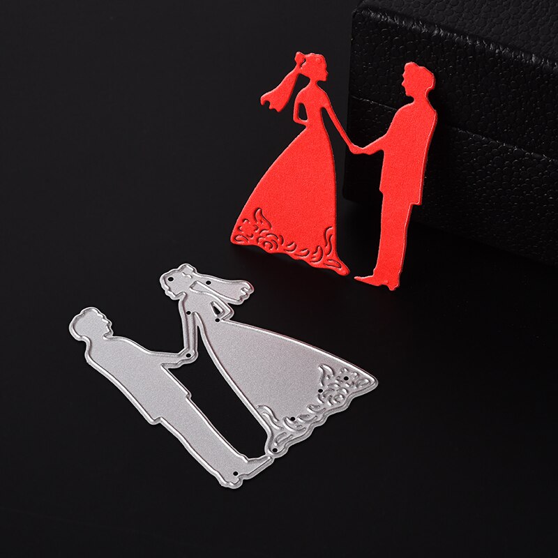 ABOOM 1PC Carbon Steel Bride Groom Lover Cutting Dies Stencils Decorative Embossing Wedding Scrapbooking Paper Cards Stencil