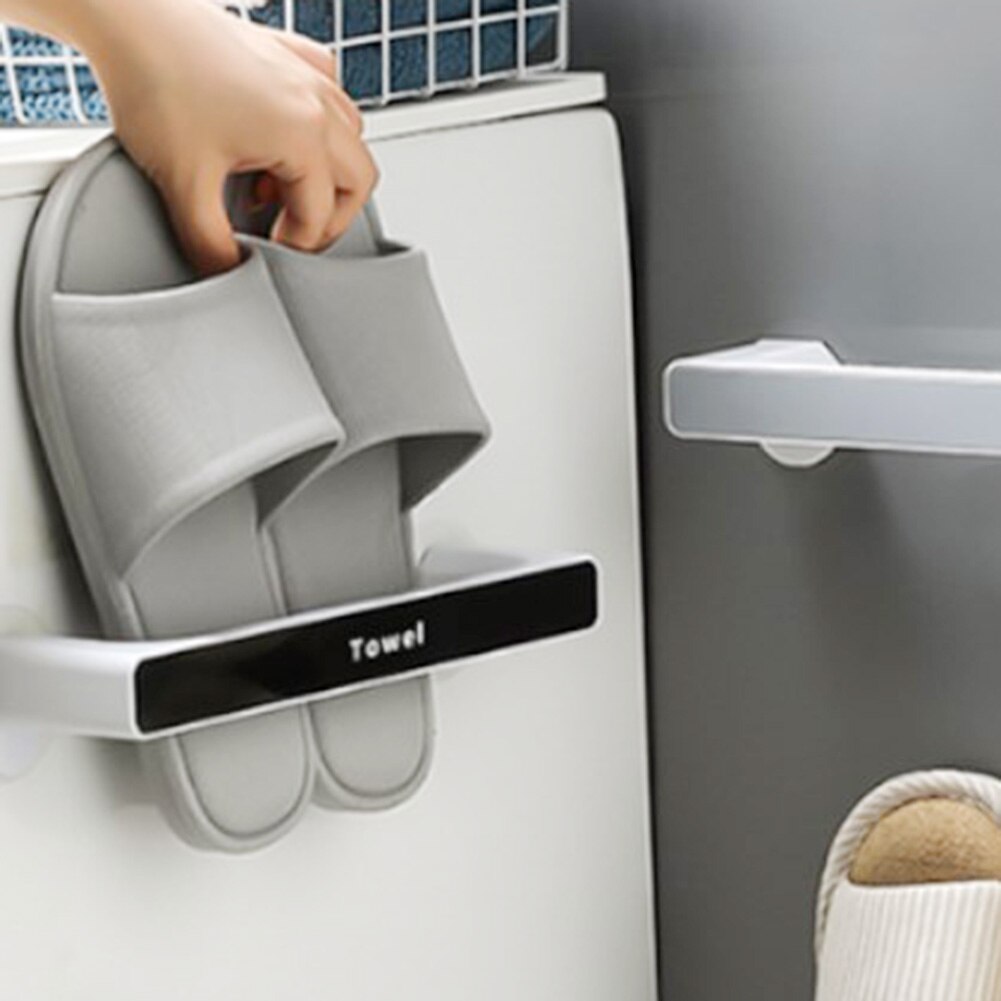 Self-adhesive Punch-free Bathroom Towel Holder Storage Rack Wall Mounted Towel Hanger Bar Shelf Wall-mounted Kitchen Rack