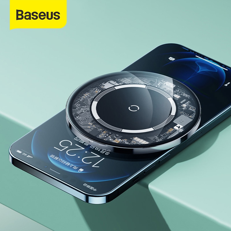 Baseus Magnetische Draadloze Oplader Voor Iphone 12 Pro Max 15W Fast Charger Voor Iphone 12 11 Xs X Xr oplader Voor Airpods Zichtbaar Qi