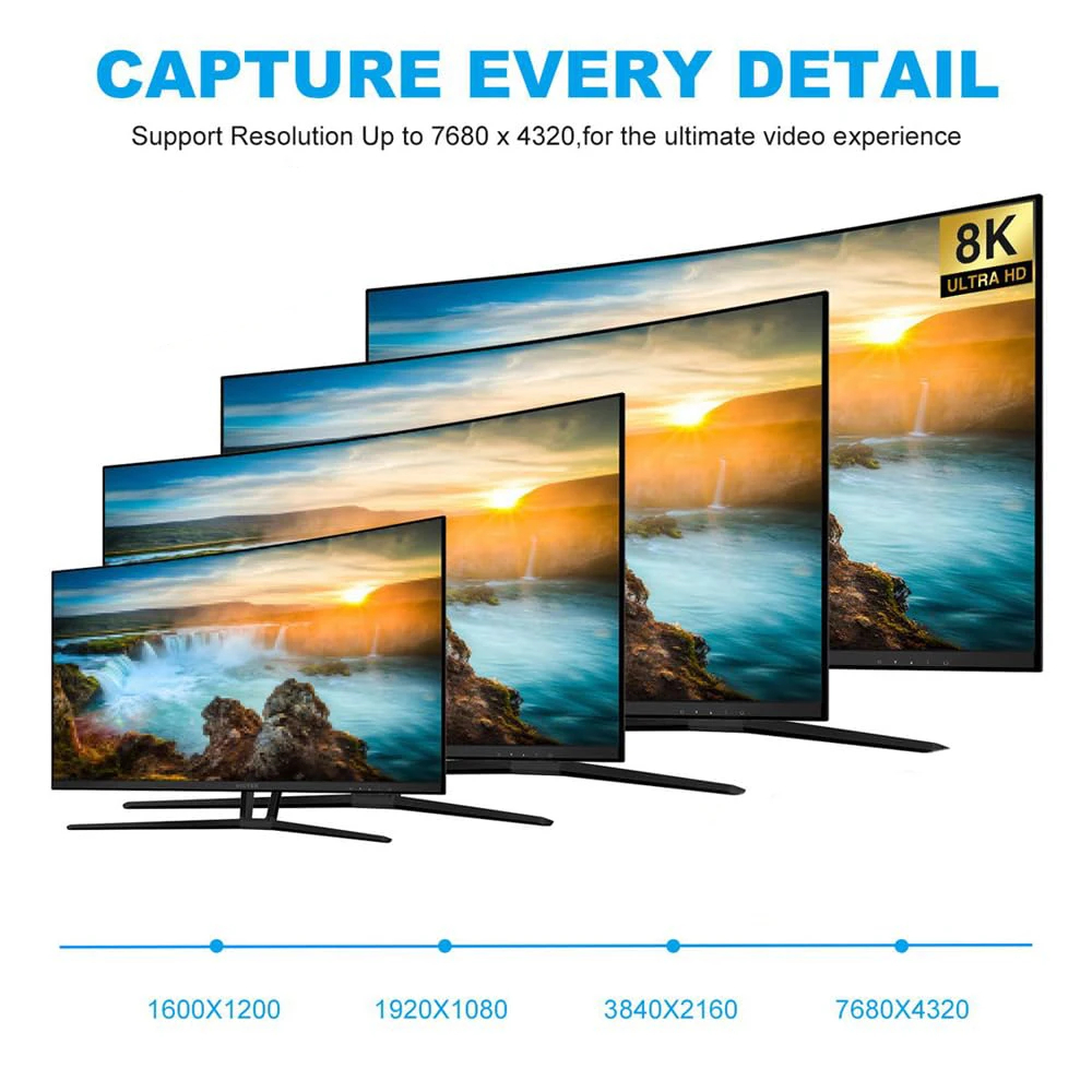 8k mikro-hd/mini-hd-kabel 90 gradere opp/ned/venstre/høyre vinkel ultratynn 3d skjermkabel til kamera bærbar pc skjerm hdtv