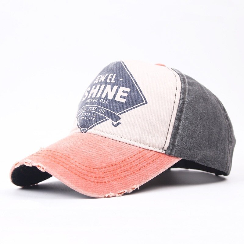 Unisex baseballpetten katoen distressed kleur bijpassende mannen en vrouwen hoeden met klep buitensporten pet met klep coole jongen: Oranje