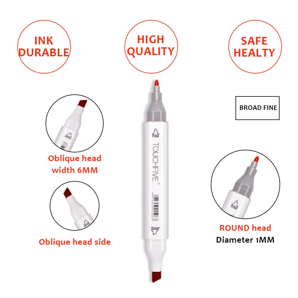 TOUCHFIVE Markers for Drawing 30/40/60/80/168 Colors Alcohol Based Art Marker Dual Tip Brush Pen Manga lettering Calligraphy Pen