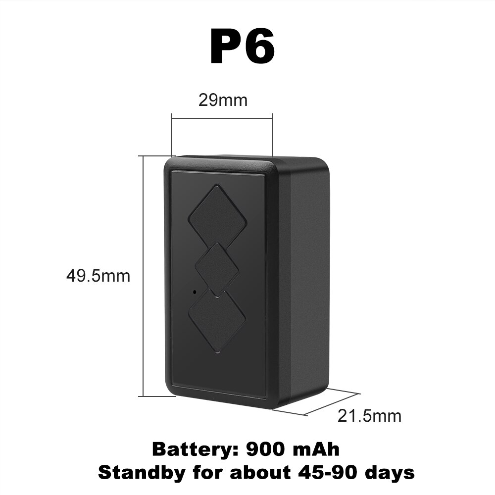 Rastreador Mini GPS localizador de GPS para coche, dispositivo de seguimiento antirrobo, localizador Gps para coche, grabación antipérdida, Control de voz: P6
