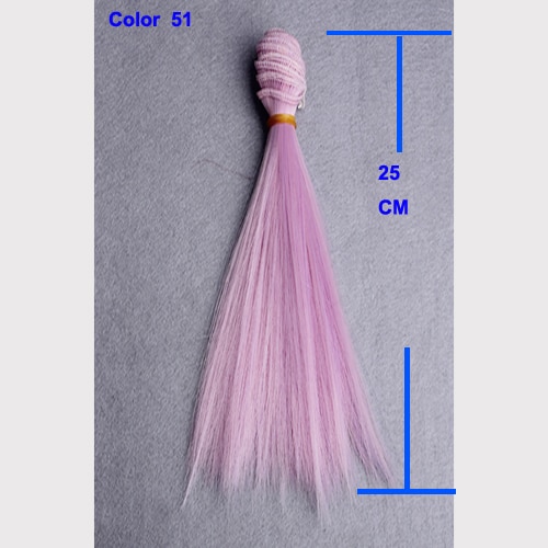 25 Cm Natural Color Heat Resistand High Temperature Doll Wigs Straight Thick Hair for 1/3 1/4 1/6 Bjd Fabric Art Doll Hair