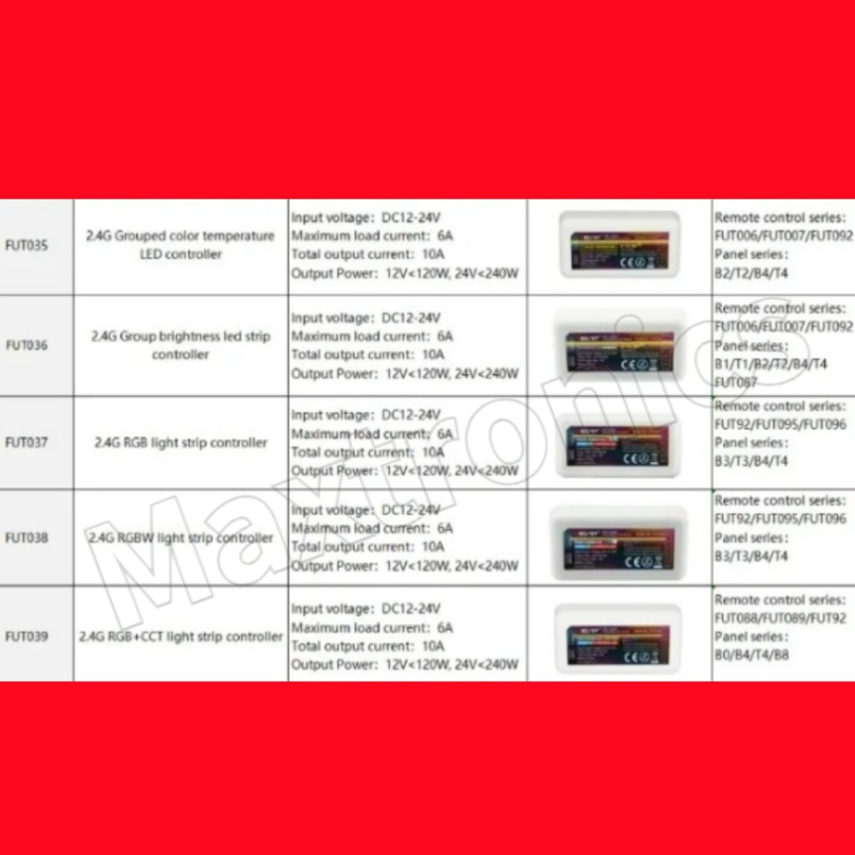 Miboxer fut 036 fut 038 fut 039 fut 096 wl5 wl- box 2 milight  rf 2.4g fjernbetjening lysdæmper cct rgb rgbw rgbcct til led strip lys