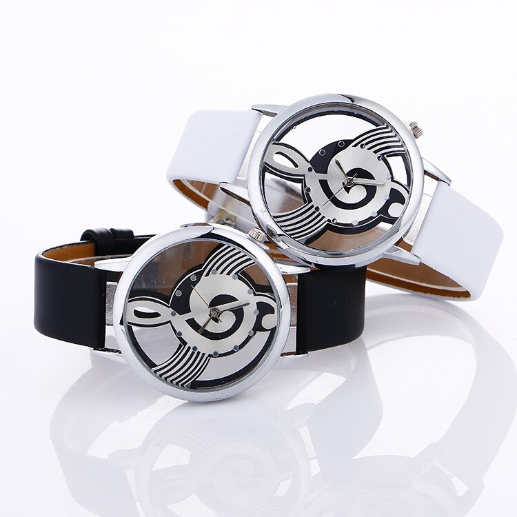 Zegarek Damski Beroemde Mannen Horloge Vrouwen Music Note Notation Horloges Roestvrij Staal Quartz Horloges