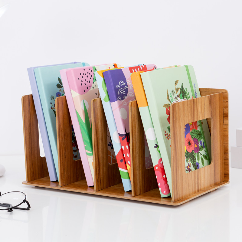 Wood DIY Desktop Magazines &amp; Books Storage Storage Shelves Book Display Shelf StandHolder Mesh Desk Organizer Bookshelf Bookend