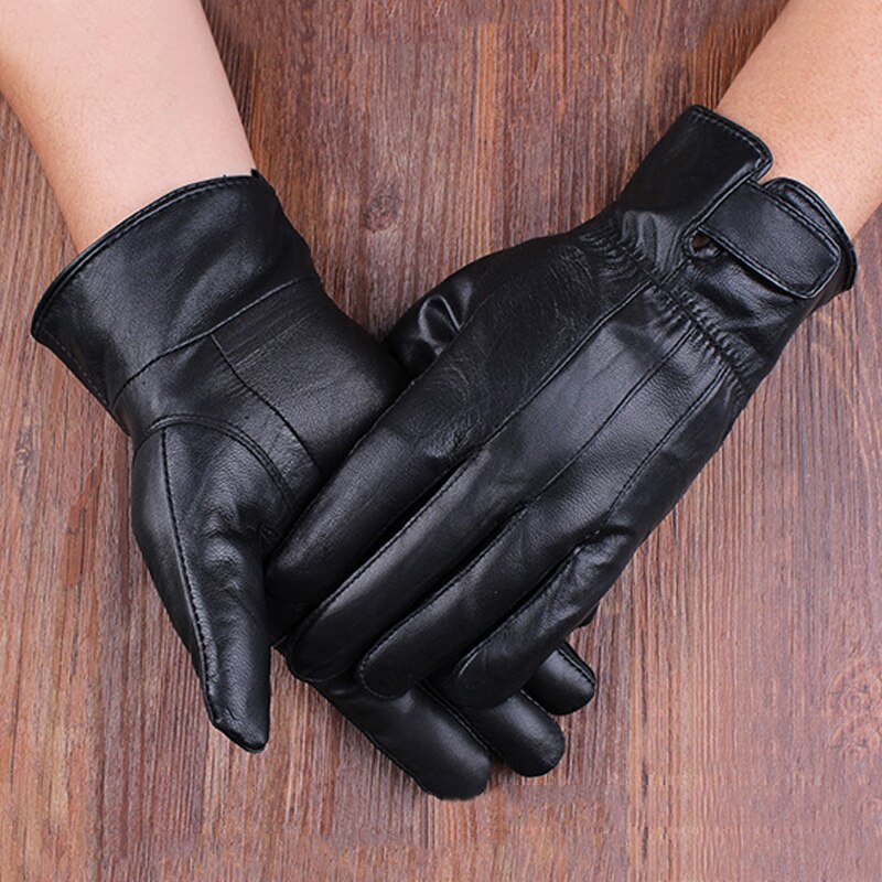 Men's Gloves Black Winter Mittens Keep Warm Windproof Driving Gloves Male Autumn Winter Leather Gloves Business