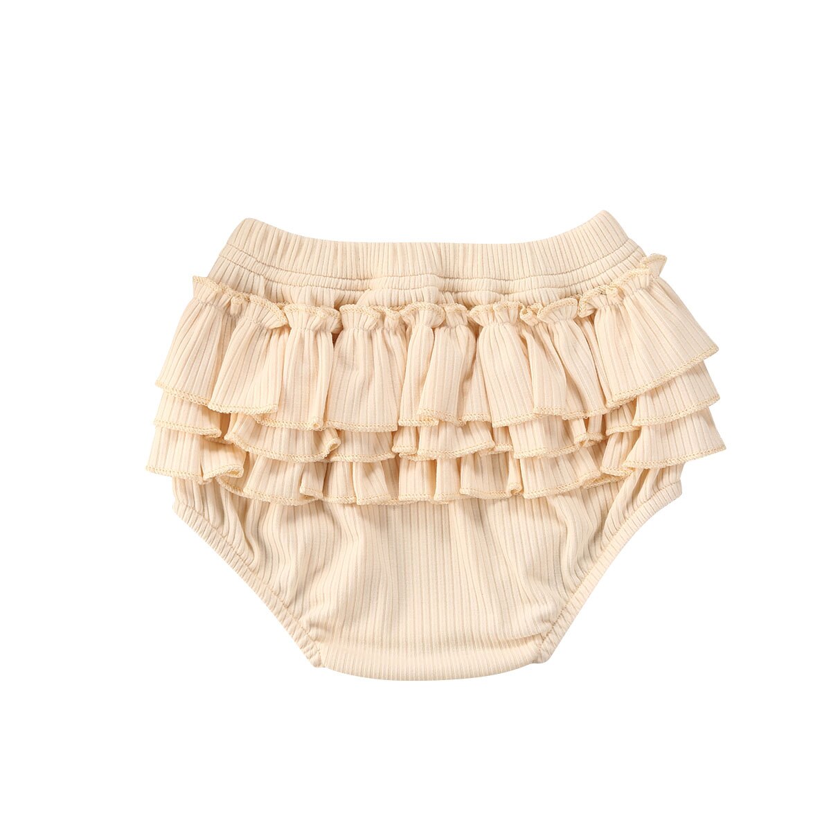 Flæser lagdelte pp-shorts spædbarn baby piger drenge shorts baby piger bomuld floral elastik talje korte bukser bukser tøj: Beige / 24m
