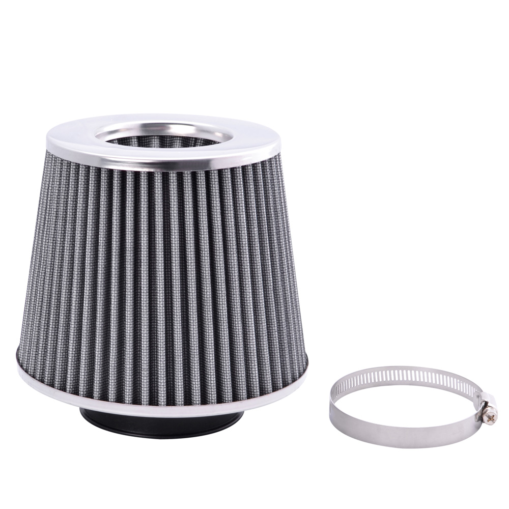 SPEEDWOW 76mm Universal Air Filter Mushroom Head Auto Car Cold Air Intake Filter Cleaner Mesh Tapered Cone Air Filter: Gray