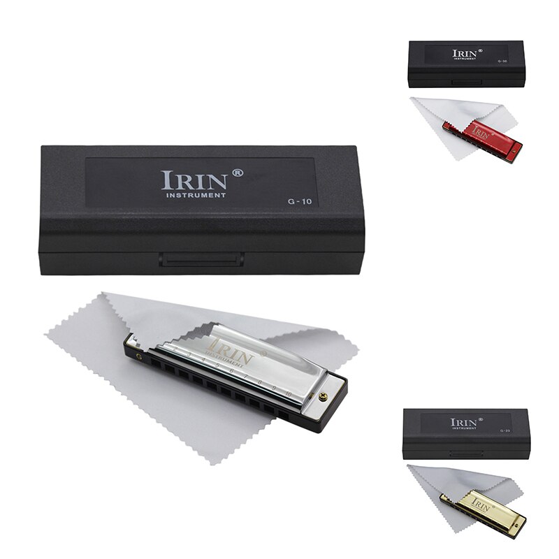 Irin 10 Gaten 20 Tone G Sleutel Harmonica Blues Muziekinstrument Diatonische Harp Met Opbergdoos