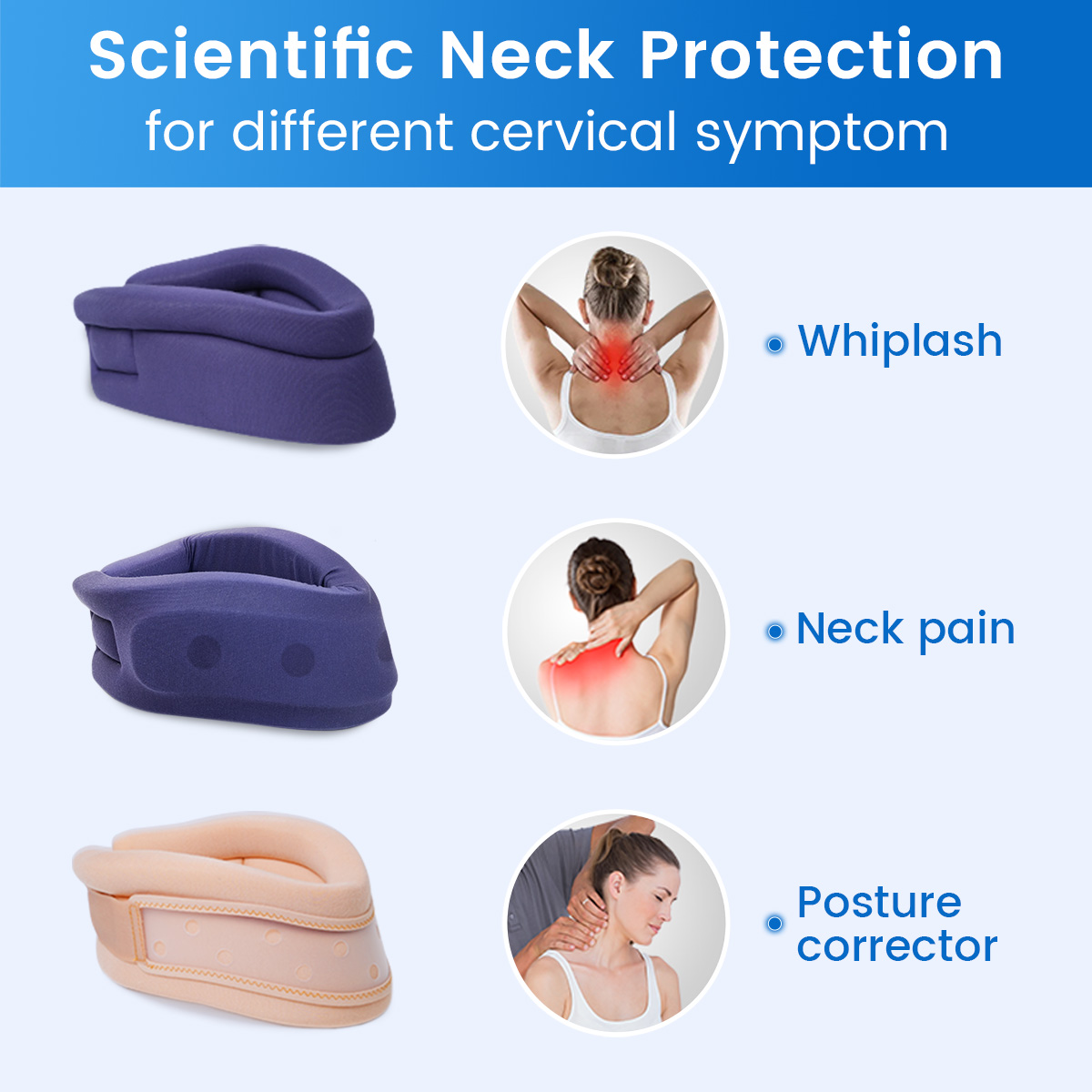 VELPEAU Neck Brace Support Foam for Neck Pain and Spine Pressure Adjustable Cervical Collar for Snoozing and Sleep Apnea