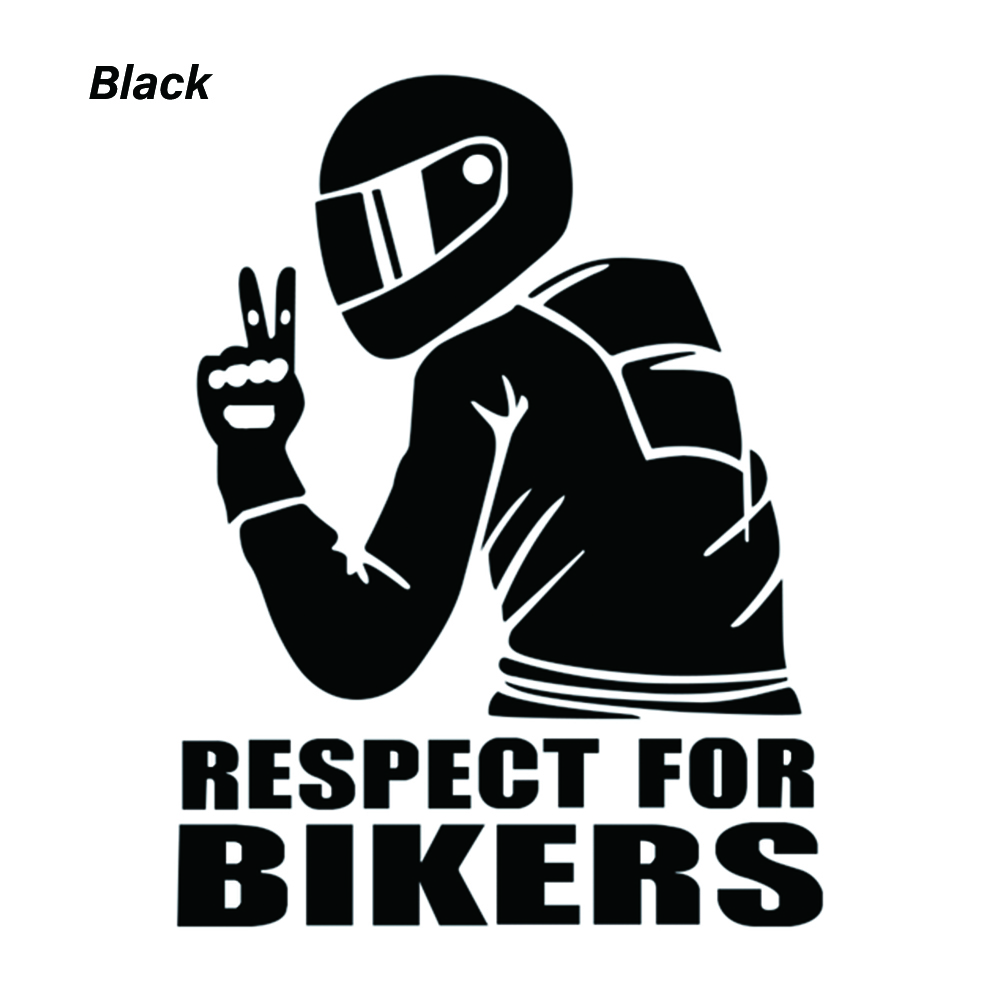 Respect Biker Sticker voor op auto motorfiets vinyl 3D stickers motorfiets vinyl 3D stickers en stickers motorfiets accessoires: Black