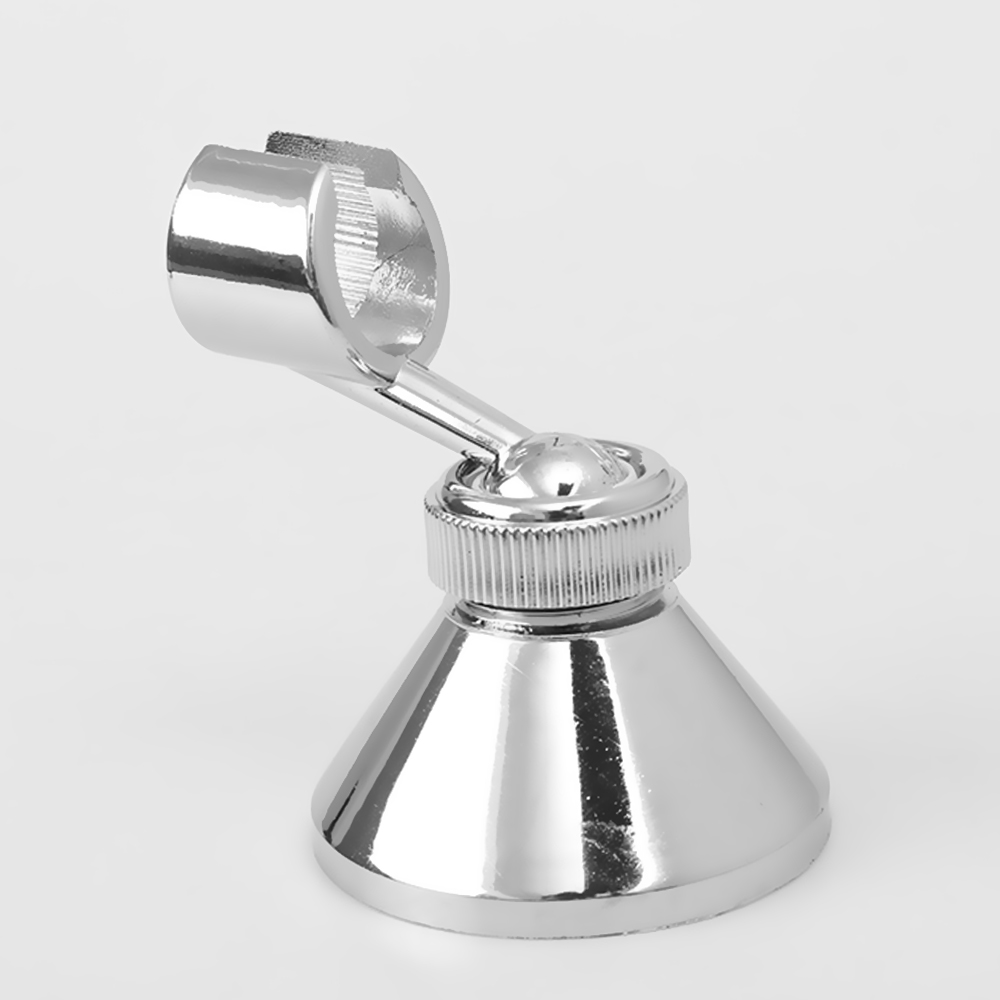 1 Juego de manillar giratorio para ducha de plata, soporte de cabeza cromado para baño, soporte ajustable montado en la pared