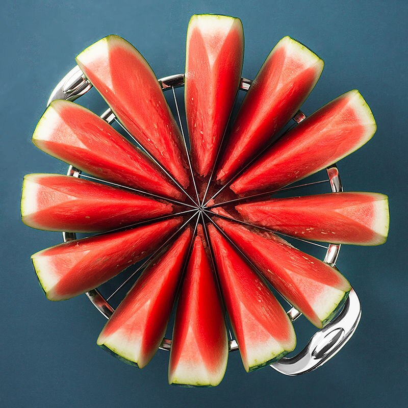 Coupe-pastèque Jumbo en acier inoxydable, coupe-segment de Melon, outil de séparation des tranches de fruits, Gadgets de cuisine