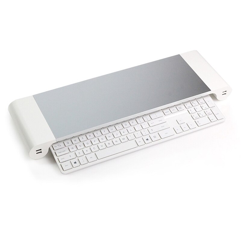 Aluminum Monitor Stand Riser Holder Desktop Stand Support Transfer Data and Charging with USB Charging Port-US Plug: Default Title