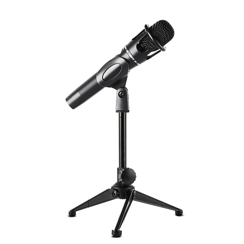 Portable Table Recording Microphone Holder Compact Microphone Tripod Stand Three-Legged Holder with Clamp 180° Rotation Angle