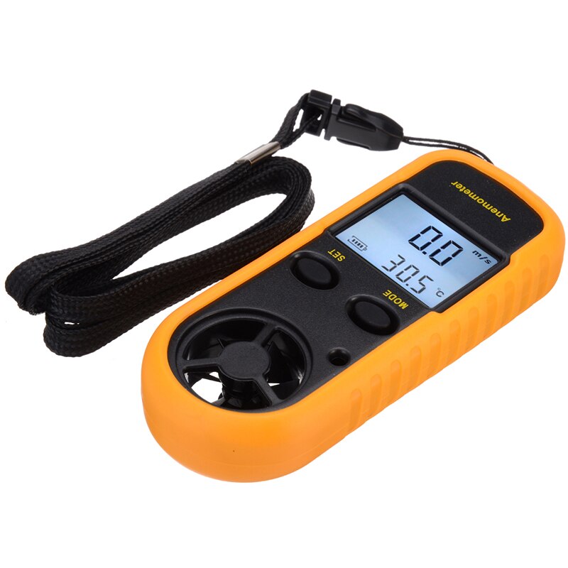 LCD Digital Display Anemometer Thermometer Air Wind Speed Meter Temperature Gauge Handheld Physical Measuring Tools