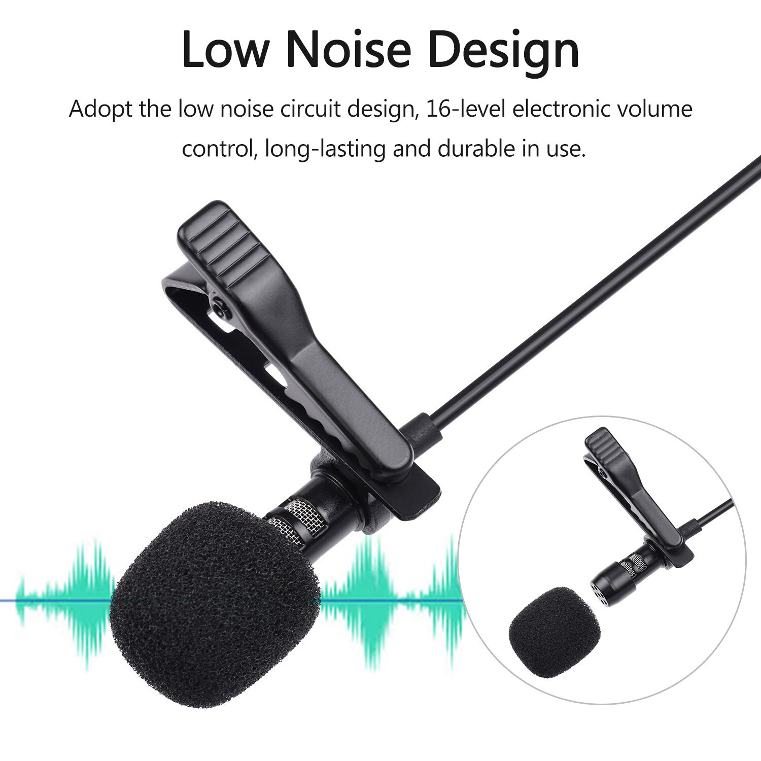 Mikrofoni mikrofoni vahvistin äänenvoimakkuuden säätö reaaliaikaiset monitoritoiminnot näytön kuulokkeilla 3.5mm to 6.5mm audio adater