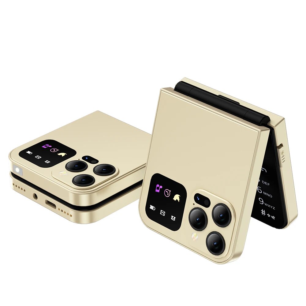Servo a50 pro dobrável telefone móvel automático rádio fm chamada registro velocidade dial voz mágica dupla sim gsm desbloqueado celular 2.4 "tipo-c: CINZA