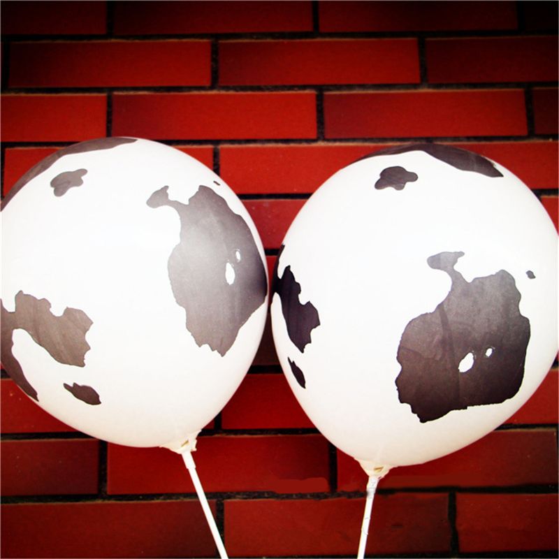 100Pcs 12’’ Funny Cow Print Latex Balloons Perfect for Children's Birthday Party Supplies Decoration L4MC