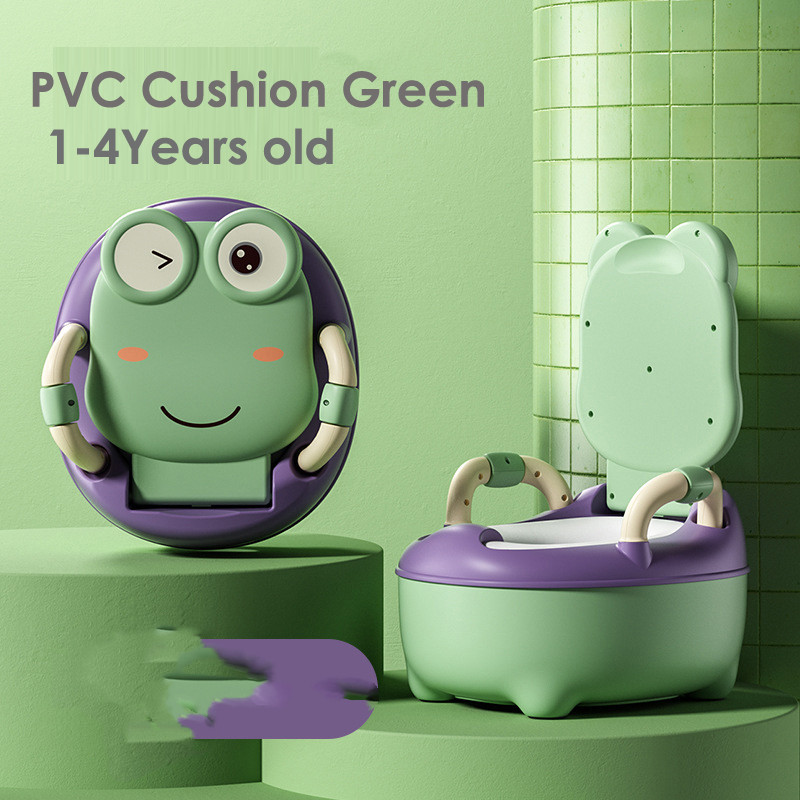 Children's Potties Portable Potty Training Urinal Toilet Seat Girls Boy Potty Kids Toilet Seat Toddler Pot Children Potty Bedpan: Green PVC Cushion
