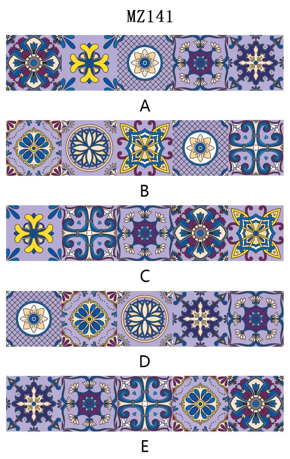 Lilla blomster ornament keramiske fliser veggklistremerke kjøkken garderobe skuff trapp dekorasjon tapet hjemmeinnredning kunst veggdekor