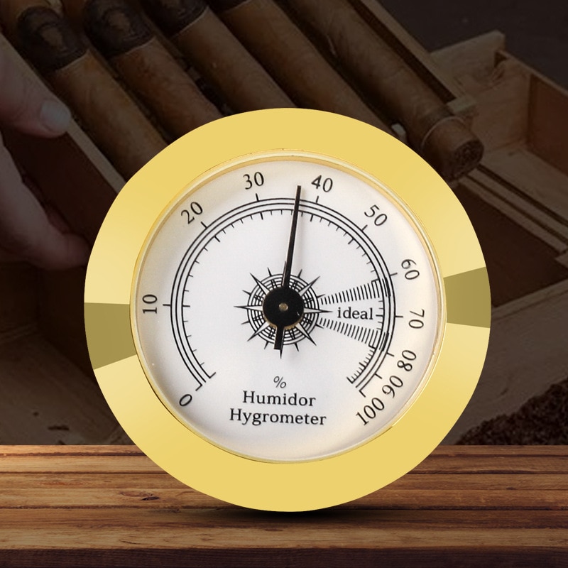 50mm Mini Cigar Hygrometer High-precision Household Inlaid Mechanical Hygrometer For Cigar Box, Piano Box, Guitar ,baby Room
