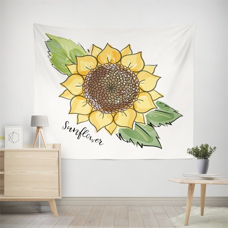 Floratapastra tapisserie murale de tournesol Tropical | Tapis mural suspendu, nappe de Table 95*73cm: 13
